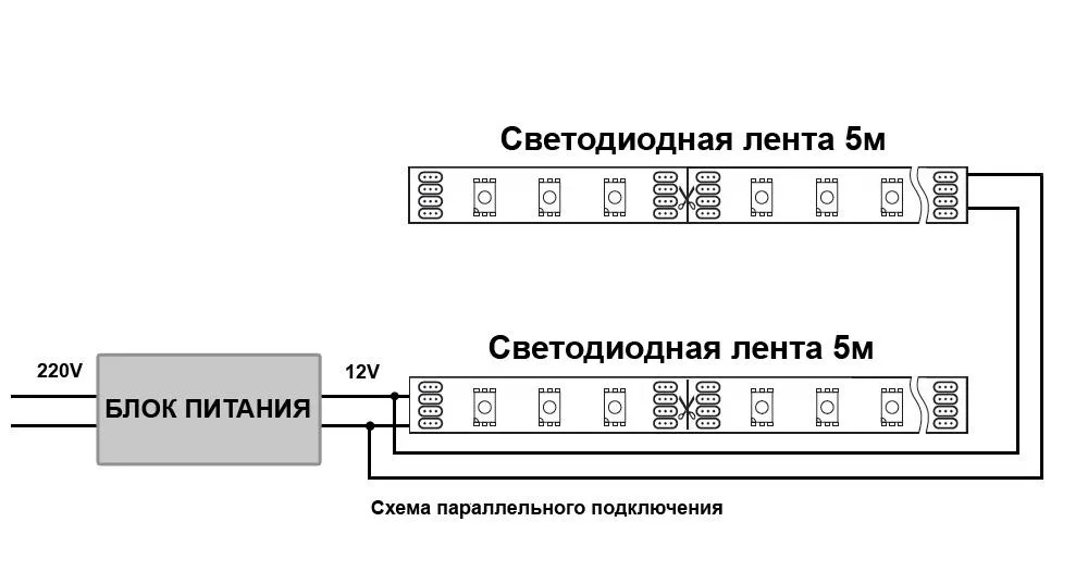 Схема подключения блока питания