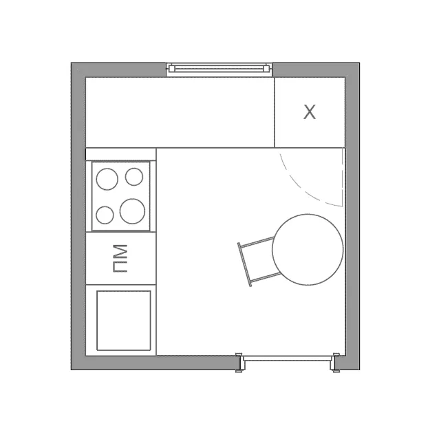 План кухни 6 кв м