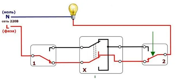 Проходной Выключатель На 3 Точки Схема Подключения - tokzamer.ru Энергетические 