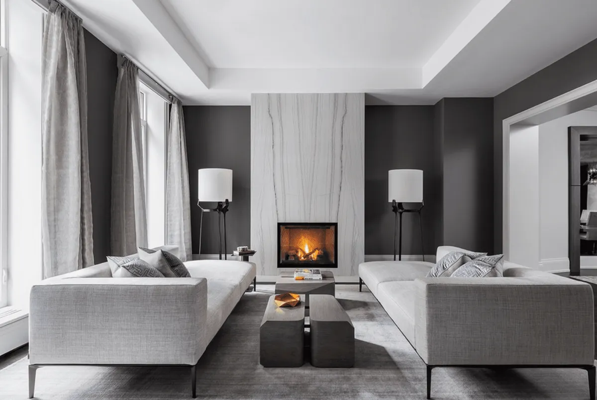 гостиная комната в серых тонах фото дизайн