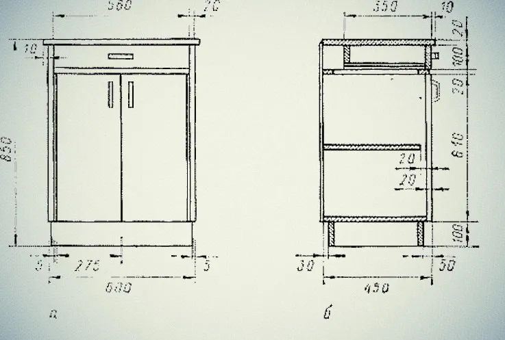 Кухонный шкаф своими руками чертежи