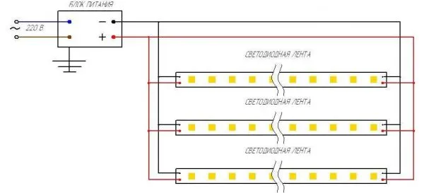 Как подключить светодиодную ленту к 220в на кухне