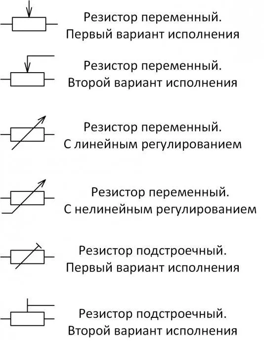 Подстроечный резистор схема