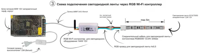 Схема подключения led power supply