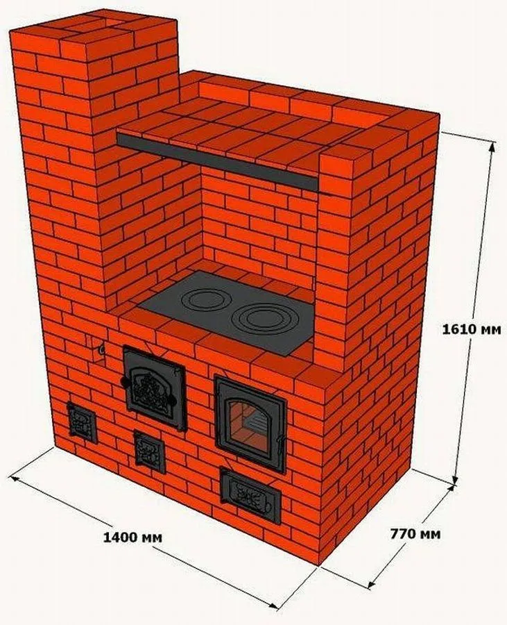 Печь плита из кирпича своими руками