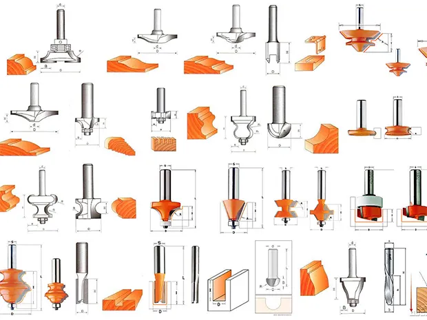 Виды фрез по дереву для ручного фрезера с рисунком