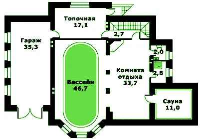 Гараж с сауной и комнатой отдыха