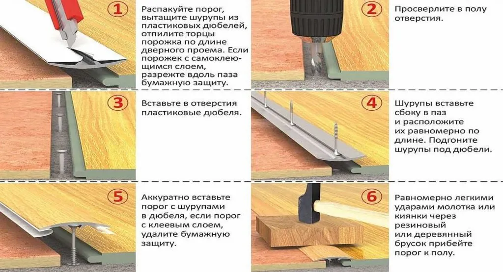 Как класть ламинат между комнатами без порога