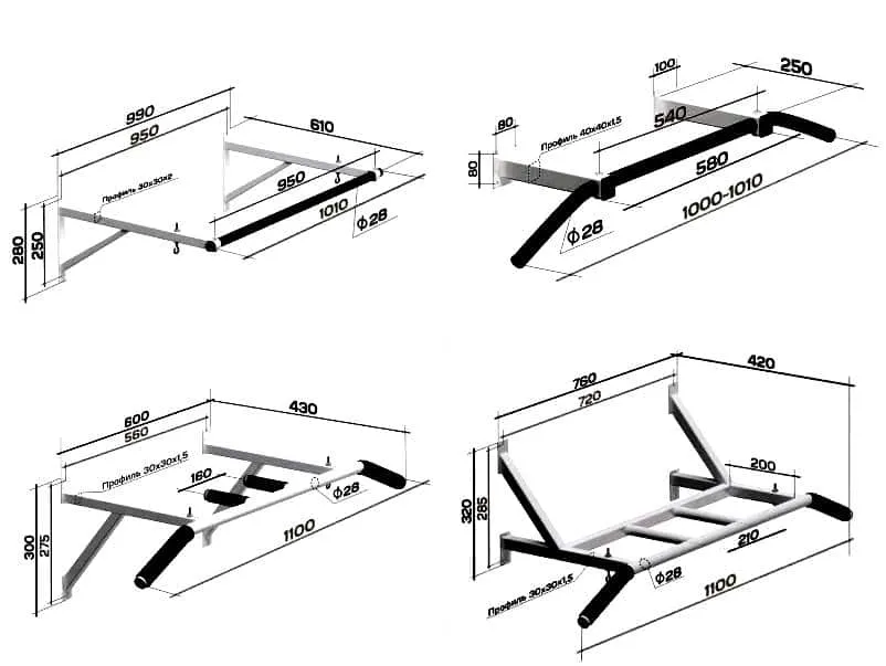 Турник чертежи и размеры